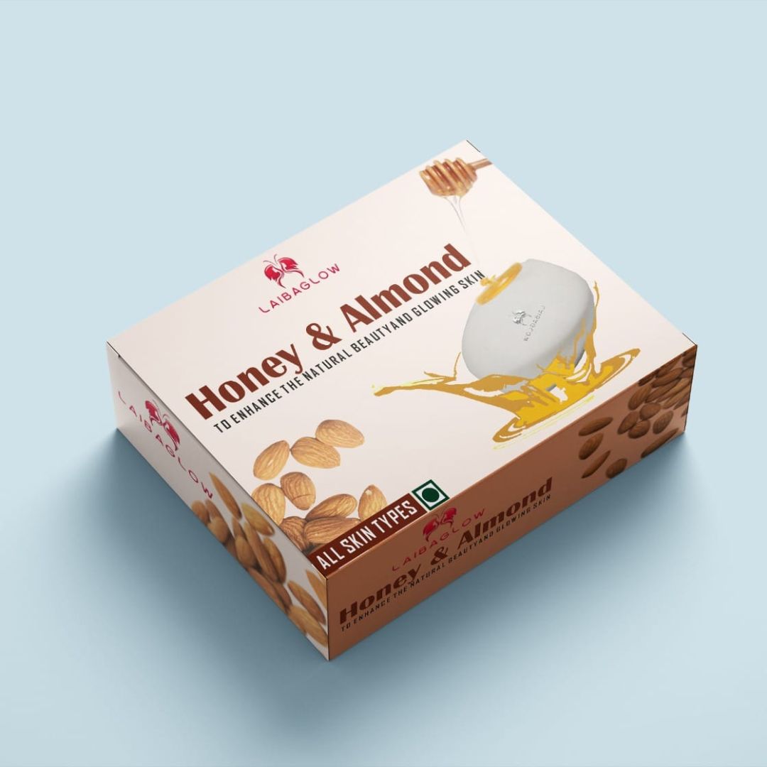 Laibaglow Honey & Almond Soap for Soft & Glowing Skin